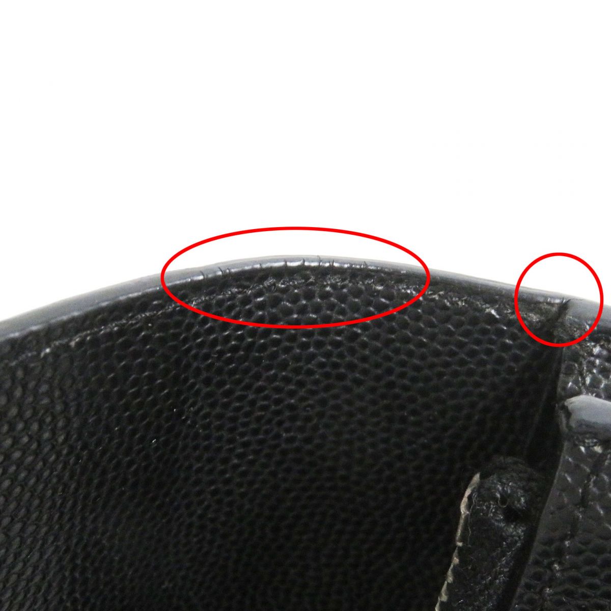 SAINT LAURENT Long Wallet Purse leather black mens Used Authentic