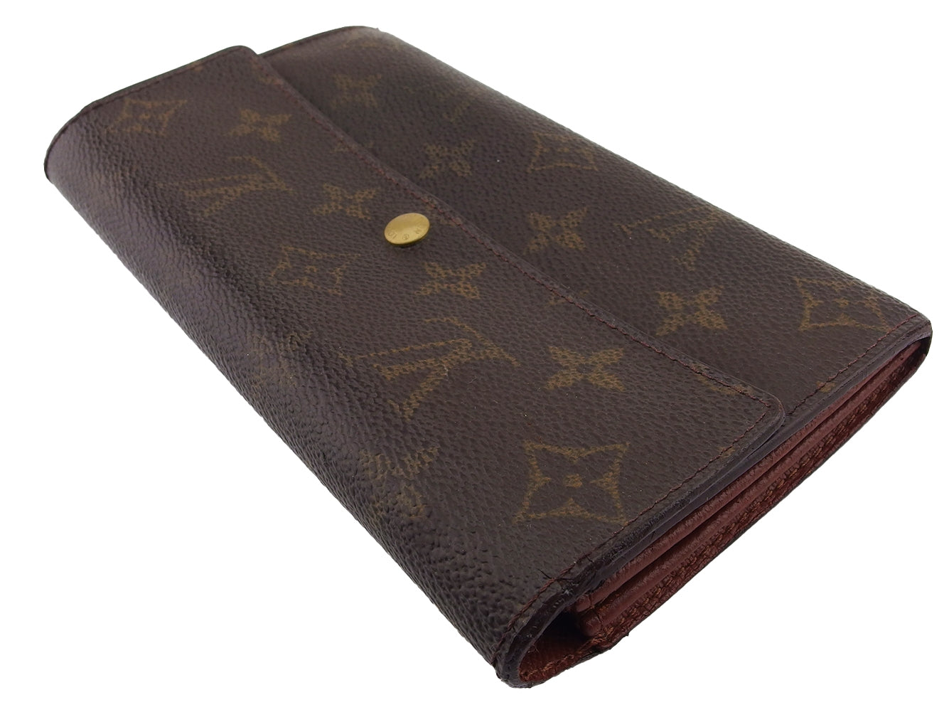 LOUIS VUITTON Long Wallet Purse M61725 Brown beige Pochette Porto Monécredi
