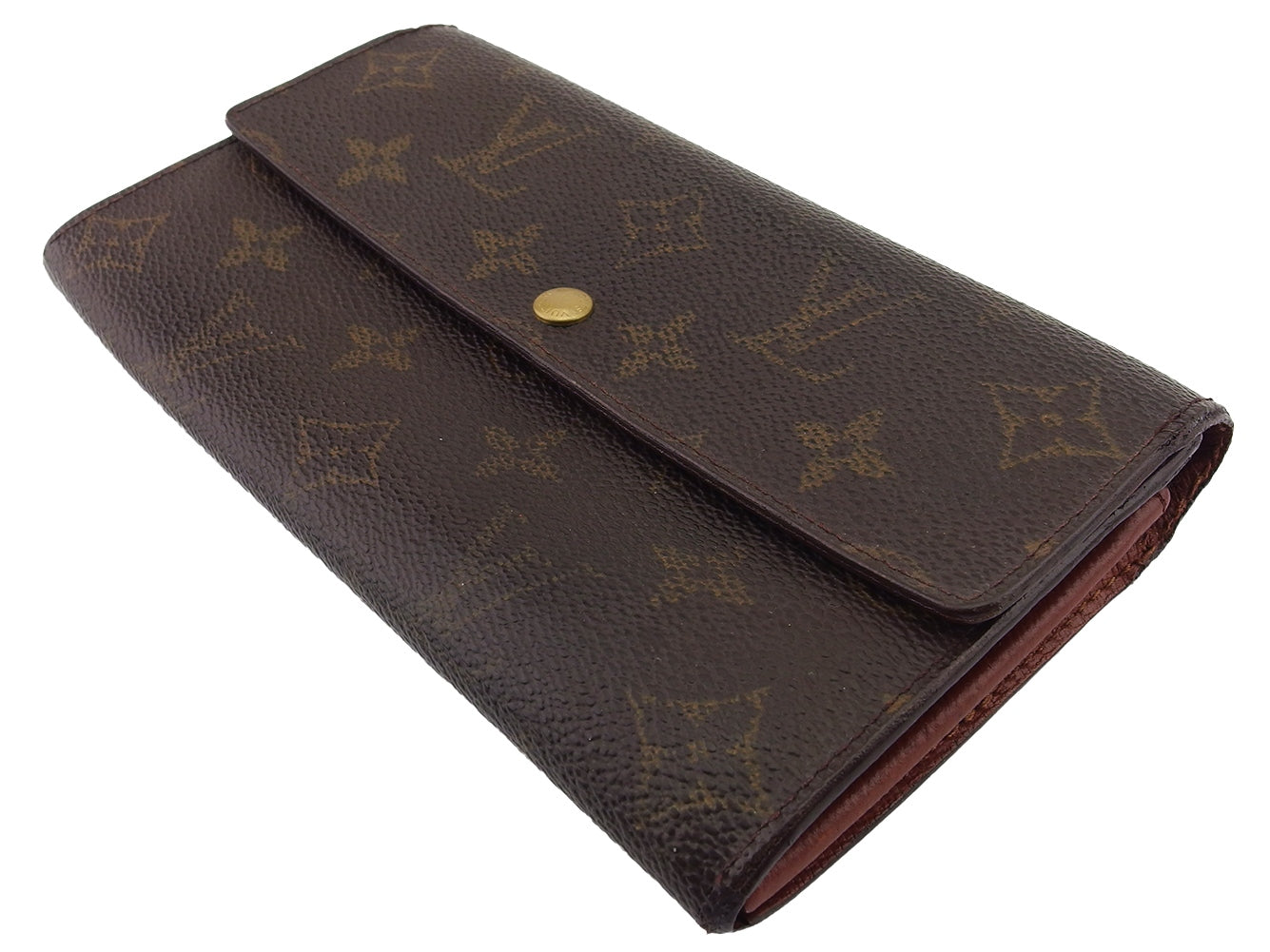 LOUIS VUITTON Long Wallet Purse M61725 Brown beige Pochette Porto Monécredi