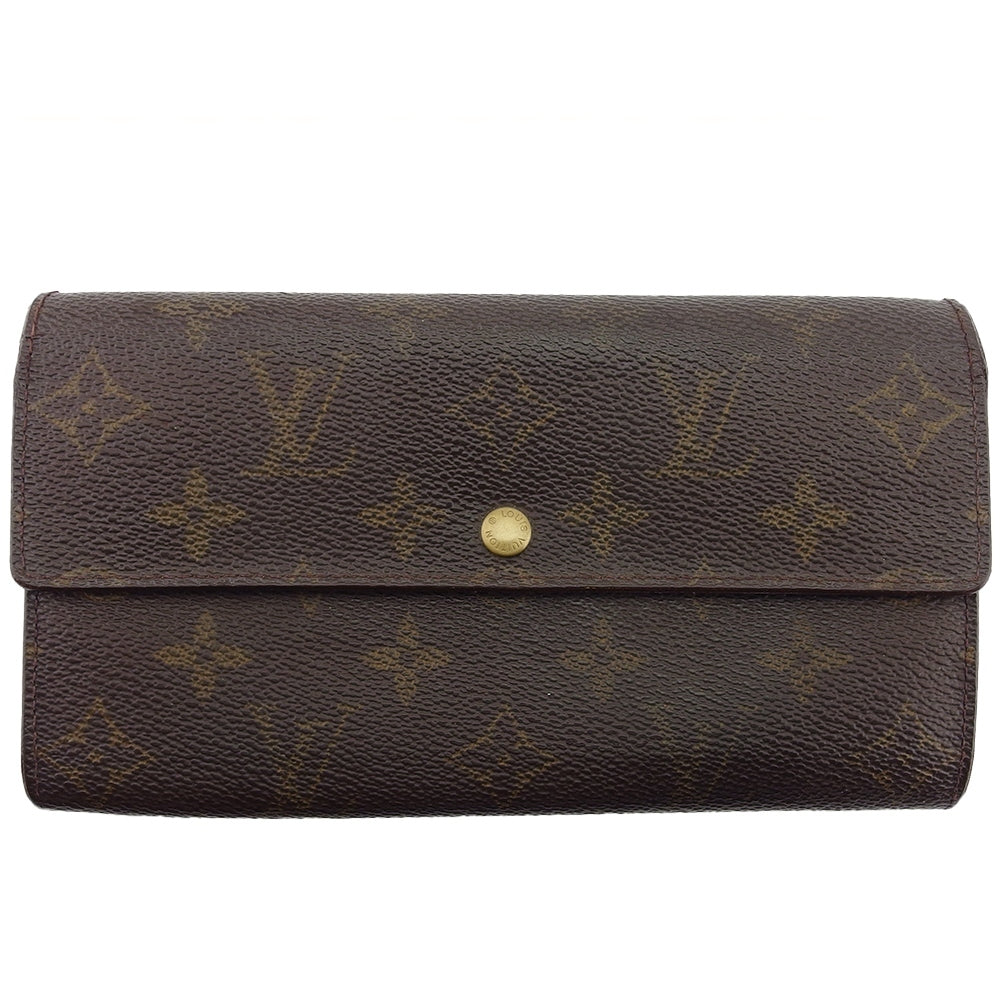 LOUIS VUITTON Long Wallet Purse M61725 Brown beige Pochette Porto Monécredi