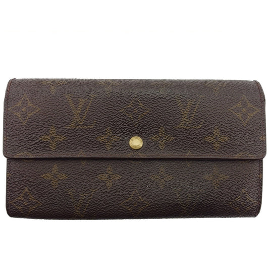 LOUIS VUITTON Long Wallet Purse M61725 Brown beige Pochette Porto Monécredi