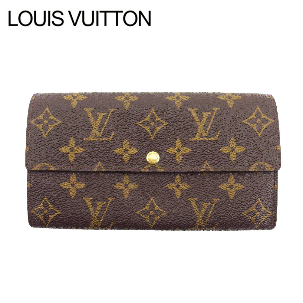 LOUIS VUITTON Long Wallet Purse M61725 Brown beige Pochette Porto Monécredi