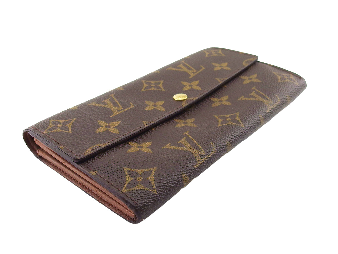 LOUIS VUITTON Long Wallet Purse M61725 Brown beige Pochette Porto Monécredi