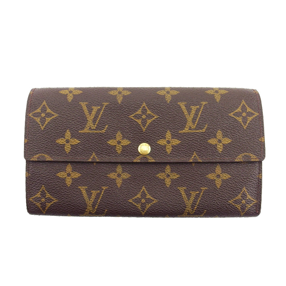 LOUIS VUITTON Long Wallet Purse M61725 Brown beige Pochette Porto Monécredi