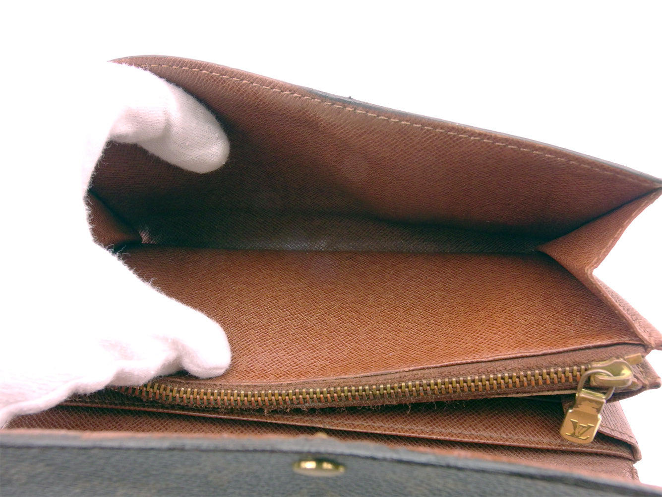 LOUIS VUITTON Long Wallet Purse M61726 Brown beige Pochette Porto Monécredi