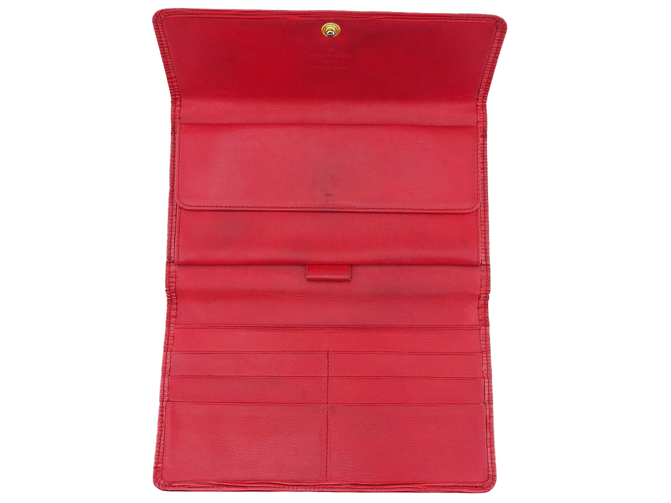LOUIS VUITTON Tri-fold wallet Red Porte Tresor International