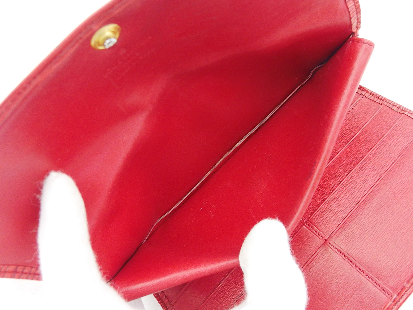 LOUIS VUITTON Tri-fold wallet Red Porte Tresor International