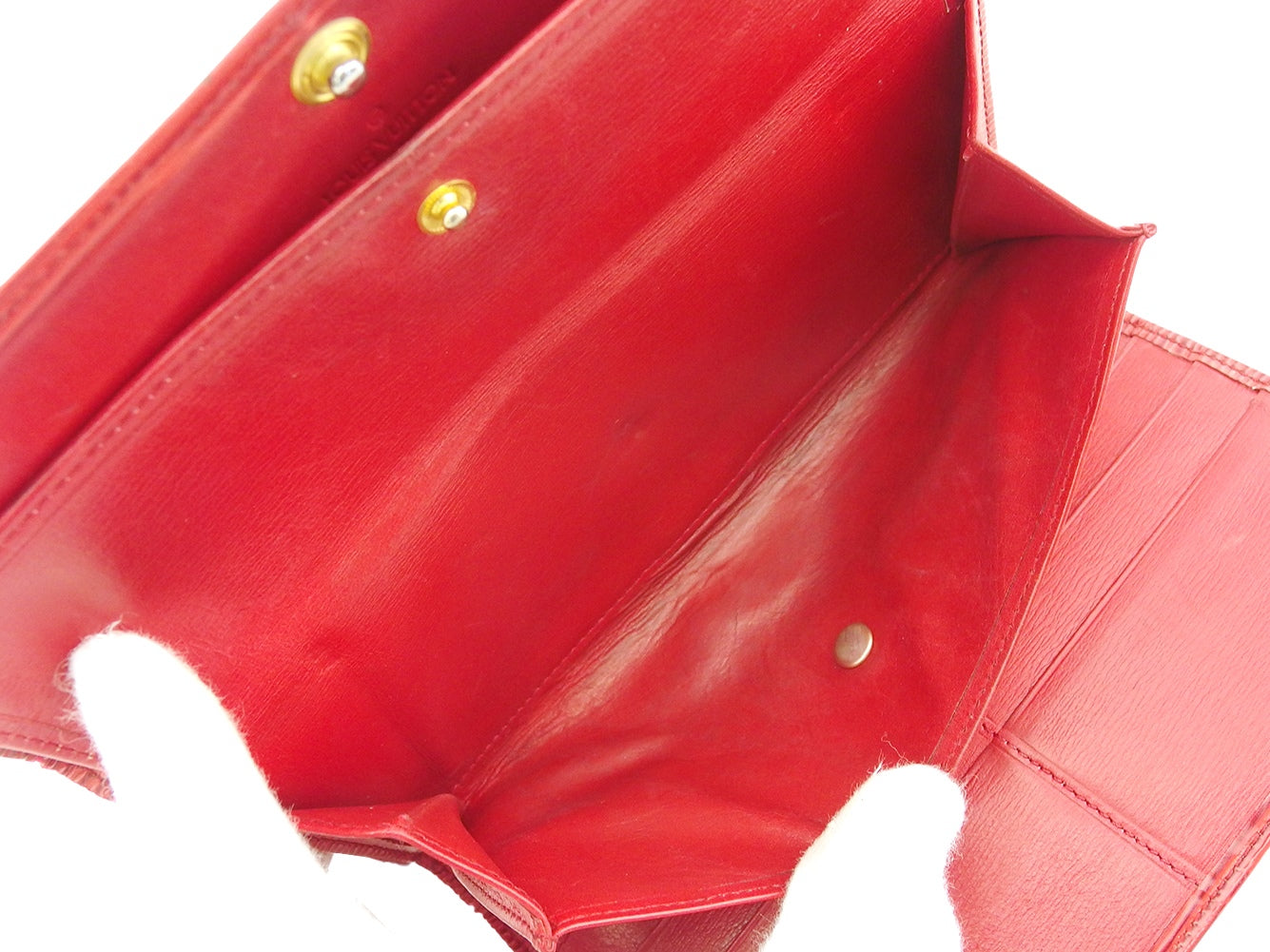 LOUIS VUITTON Tri-fold wallet Red Porte Tresor International