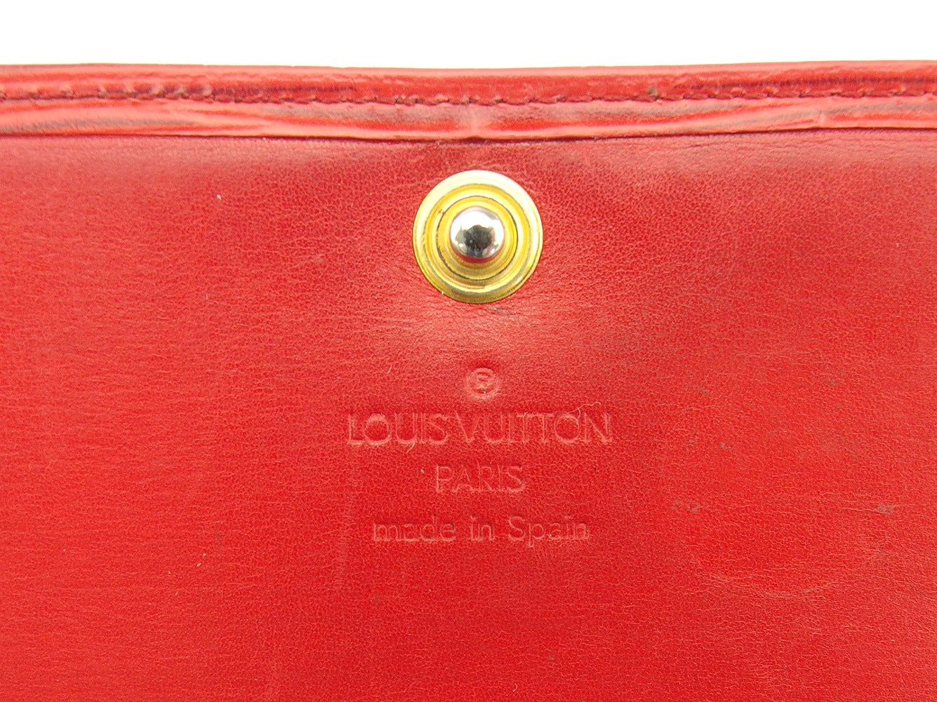 LOUIS VUITTON Tri-fold wallet Red Porte Tresor International