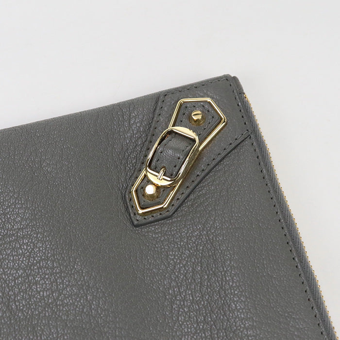BALENCIAGA 390186 Clutch bag leather gray mens Used Authentic