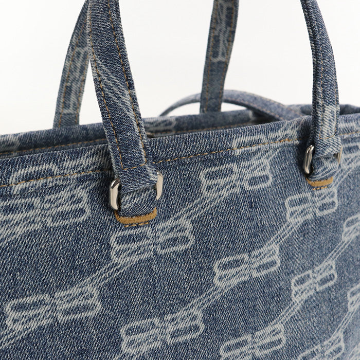BALENCIAGA 702699 2WAYTote Bag Tote denim blue Women Used Authentic