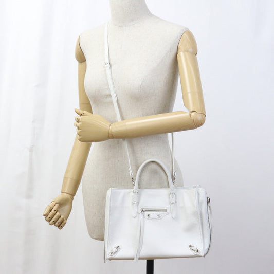 BALENCIAGA 370926 Tote Bag Paper A6 2WAY Tote Bag leather white Women