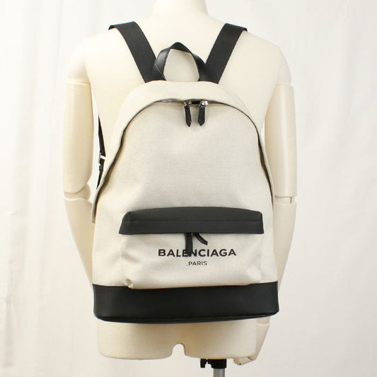 BALENCIAGA 392007 Backpack canvas/leather white mens Used Authentic