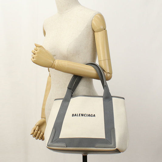 BALENCIAGA 339933 Tote Bag Navy Caba Small Bag canvas ivory Women