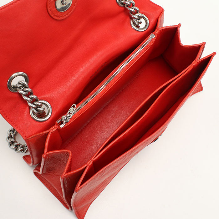 BALENCIAGA 716351 Shoulder Bag crash ChainShoulder Bag leather Red Women