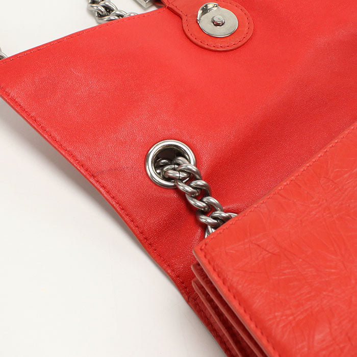 BALENCIAGA 716351 Shoulder Bag crash ChainShoulder Bag leather Red Women