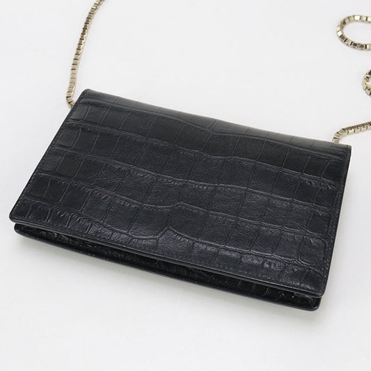 BALENCIAGA 444168 Chain wallet leather black Women