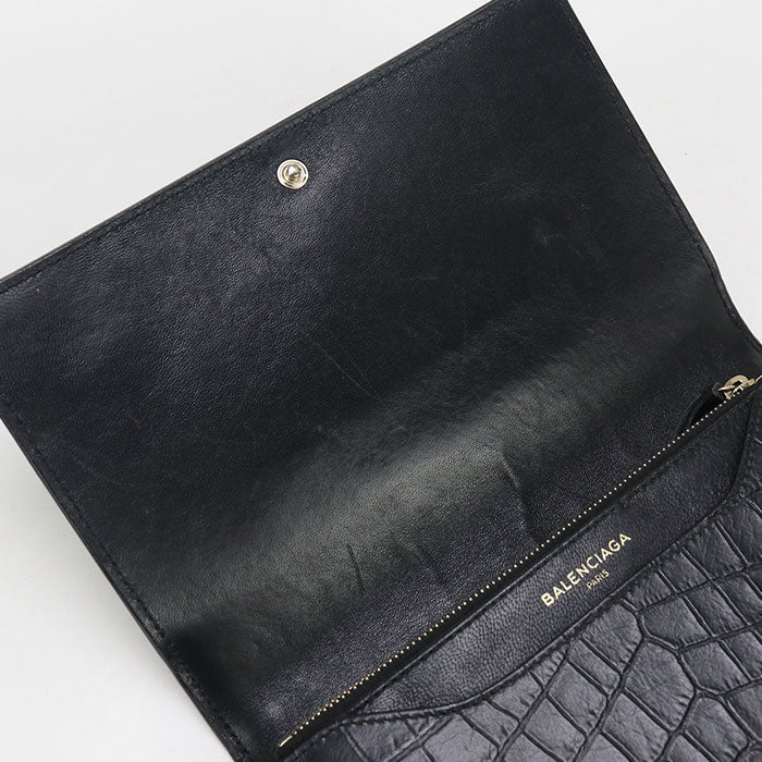 BALENCIAGA 444168 Chain wallet leather black Women