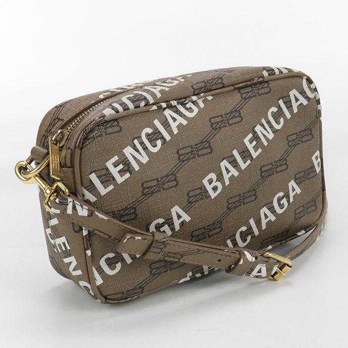 BALENCIAGA 702701 210HA 2769 BB monogram Diagonal shoulder bag PVC brown Women