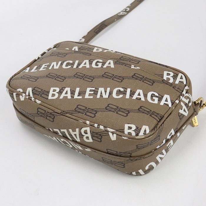 BALENCIAGA 702701 210HA 2769 BB monogram Diagonal shoulder bag PVC brown Women
