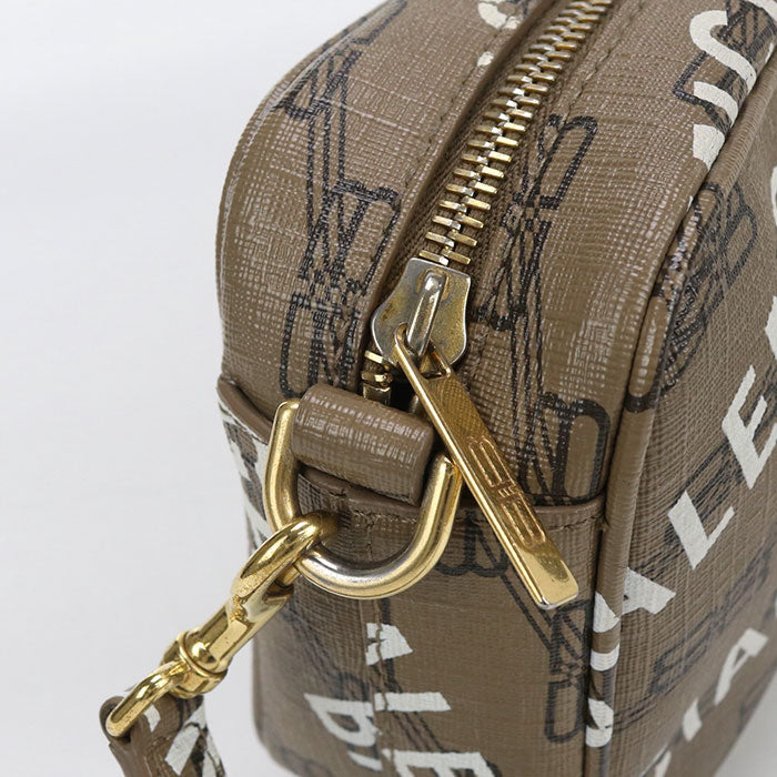 BALENCIAGA 702701 210HA 2769 BB monogram Diagonal shoulder bag PVC brown Women
