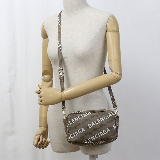 BALENCIAGA 702701 210HA 2769 BB monogram Diagonal shoulder bag PVC brown Women