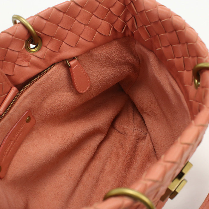 BOTTEGA VENETA BO82080 Tote Bag INTRECCIATO leather pink Women Used Authentic