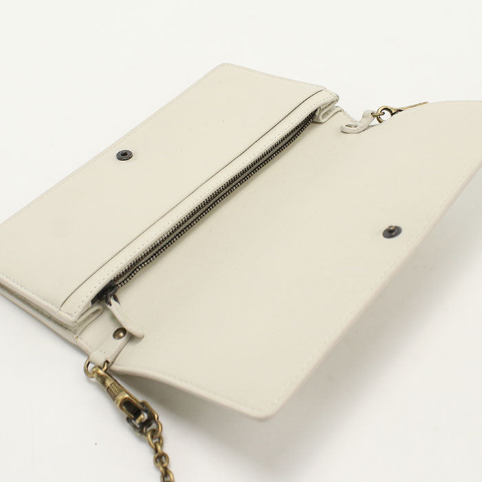 BOTTEGA VENETA 586906 INTRECCIATO Chain wallet leather white Women