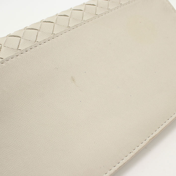 BOTTEGA VENETA 586906 INTRECCIATO Chain wallet leather white Women