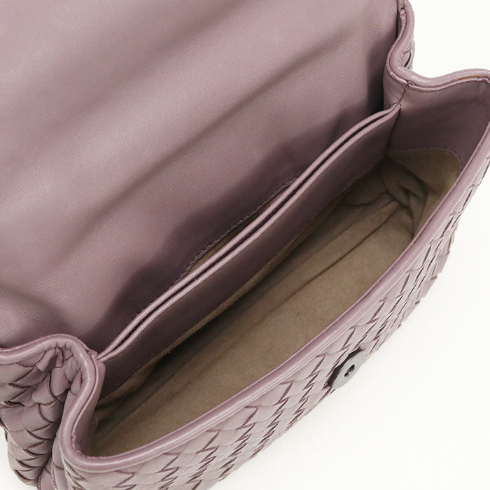 BOTTEGA VENETA 386498 Shoulder Bag INTRECCIATO OLYMPIA ChainShoulder Bag leather purple Women Used Authentic