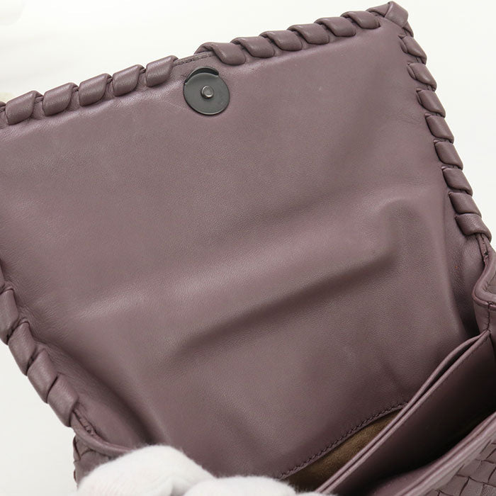 BOTTEGA VENETA 386498 Shoulder Bag INTRECCIATO OLYMPIA ChainShoulder Bag leather purple Women Used Authentic