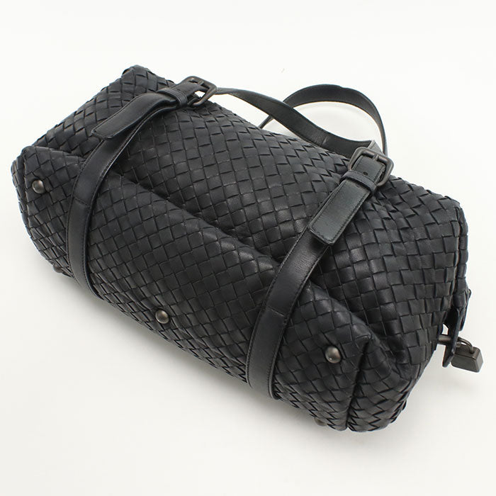 BOTTEGA VENETA Mini Bostonbag Montaigne INTRECCIATO Travel Bag leather black Women(unisex)