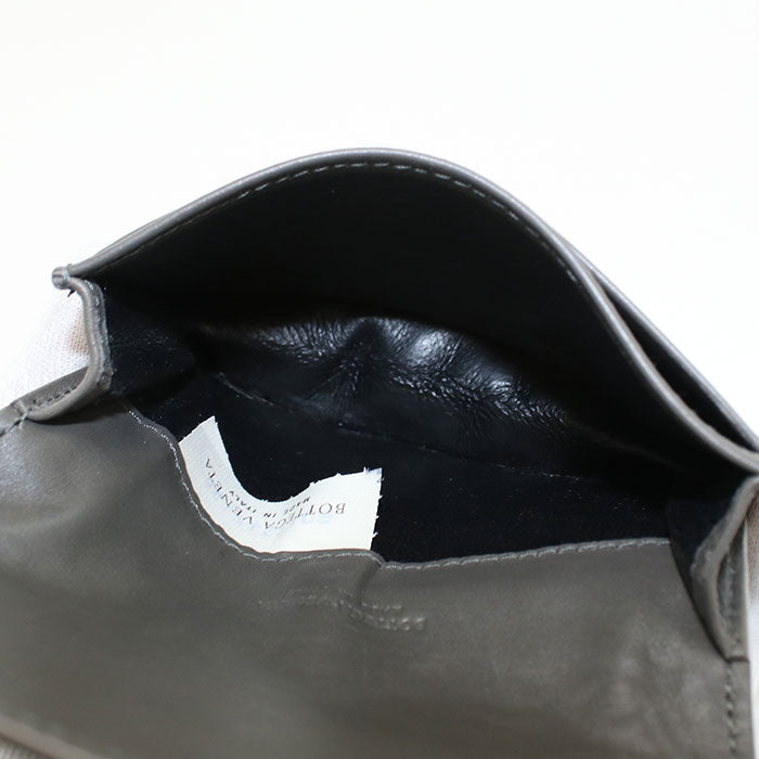 BOTTEGA VENETA Business name card Case INTRECCIATO leather gray mens(unisex) Used Authentic