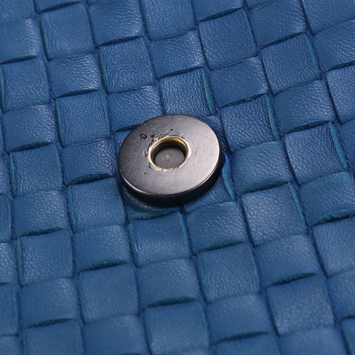 BOTTEGA VENETA Chain INTRECCIATO leather/ChainShoulder Bag blue Women