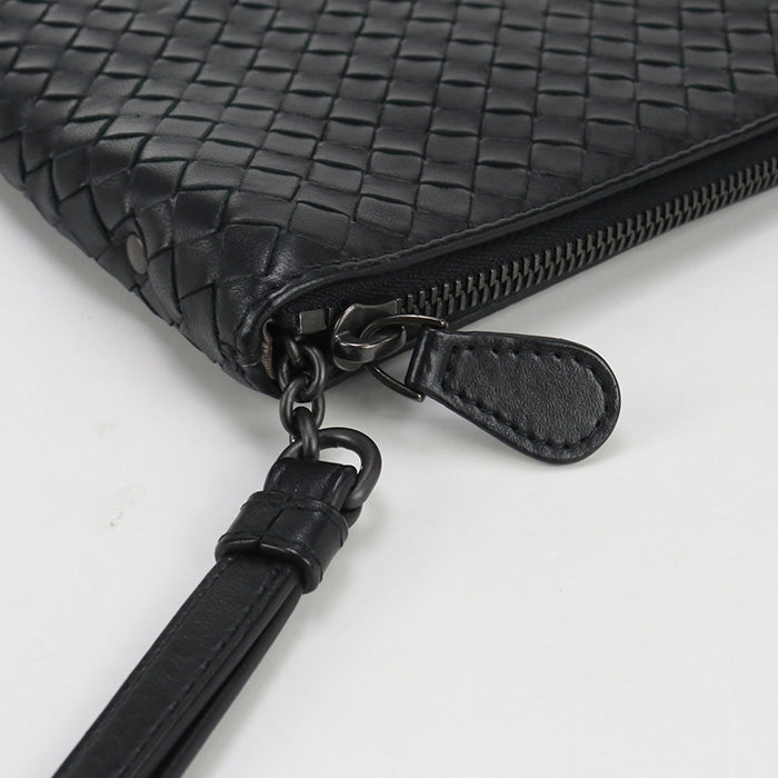 BOTTEGA VENETA INTRECCIATO Clutch bag leather black mens