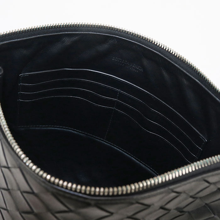 BOTTEGA VENETA INTRECCIATO Clutch bag leather black mens