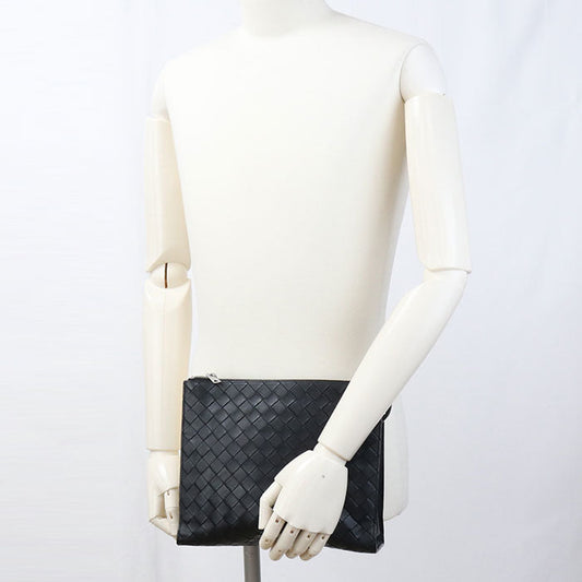 BOTTEGA VENETA INTRECCIATO Clutch bag leather black mens