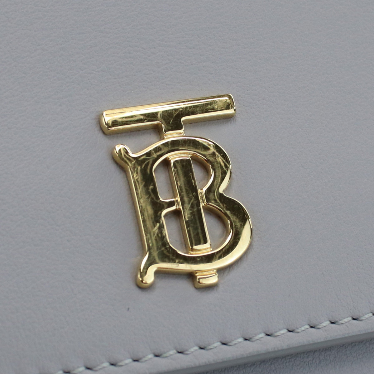 BURBERRY TB Continental Wallet Purse folio leather long wallet Color: gray Women