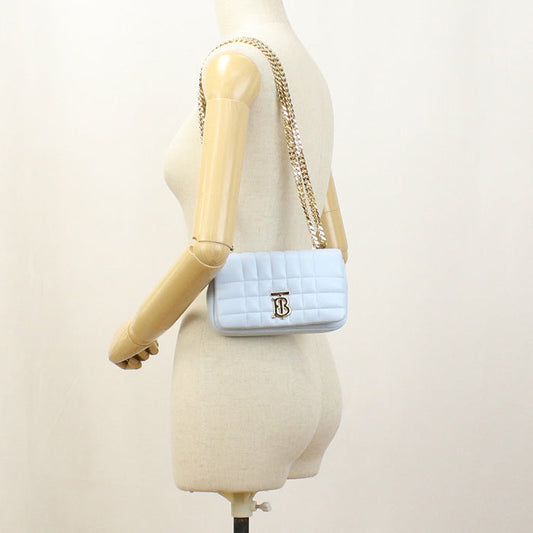 BURBERRY 8066181 Mini Roller Bag Diagonal shoulder bag leather Light blue Women