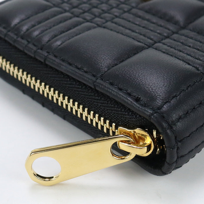BURBERRY 8049292 Coin case roller Quilted Zip Wallet leather/metal black Women