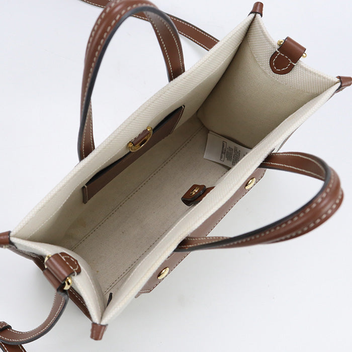 BURBERRY 8044143 Mini Freya Medium Tote Bag Handbag Cotton canvas/leather Women