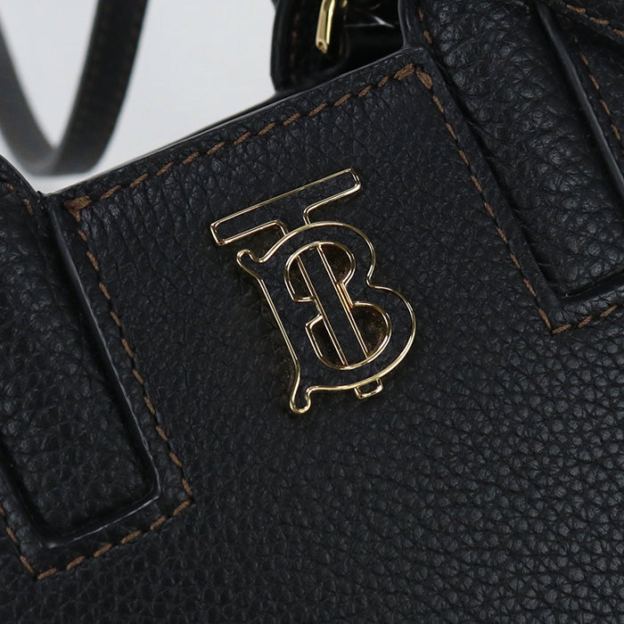 BURBERRY 8052305 Tote Bag Micro Francis TB logo 2WAY Tote Bag leather black Women