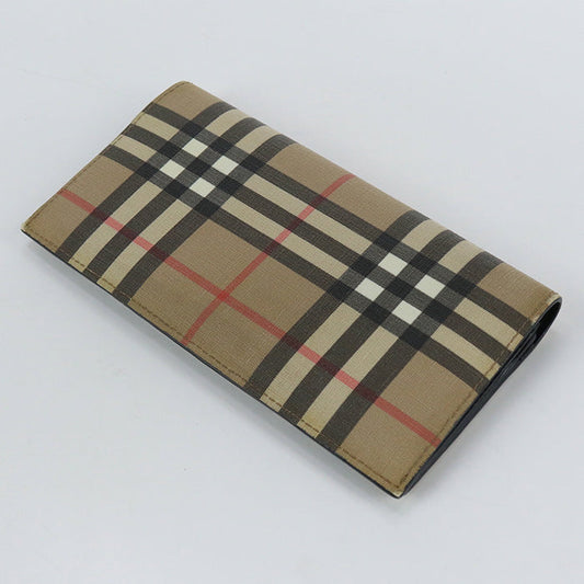 BURBERRY 8084168 A7026 Long Wallet Nova Check Bi-fold long wallet Purse Polyurethane,leather beige mens
