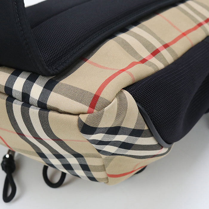 BURBERRY 8014430 body bag Vintage check body bag cotton/Nylon beige mens Used Authentic