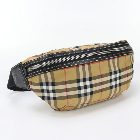 BURBERRY 800521 Belt bag Vintage check body bag Nylon beige mens(unisex) Used Authentic