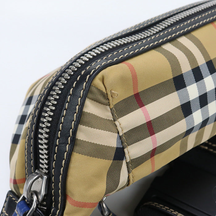 BURBERRY 800521 Belt bag Vintage check body bag Nylon beige mens(unisex) Used Authentic