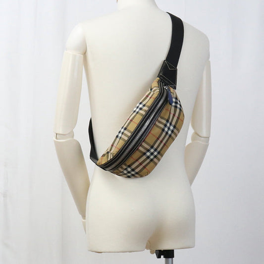 BURBERRY 800521 Belt bag Vintage check body bag Nylon beige mens(unisex) Used Authentic