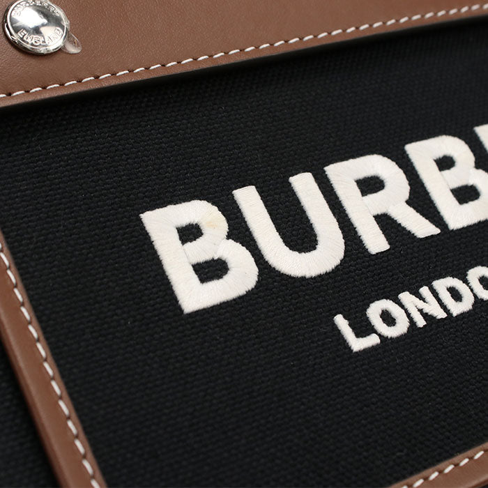 BURBERRY 8055747 medium frayed Tote Bag canvas Black Women(Unisex) Used Authentic