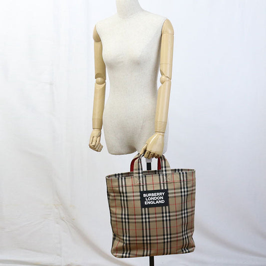 BURBERRY 8017740 Tote Bag Nova Check Logo Applique Vintage 2way Tote Bag cotton Multicolor mens(unisex) Used Authentic