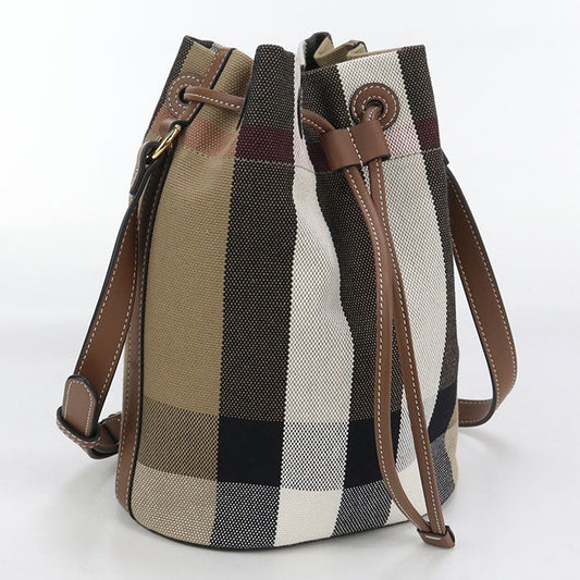 BURBERRY bucket Nova Check Diagonal shoulder bag canvas brown Women